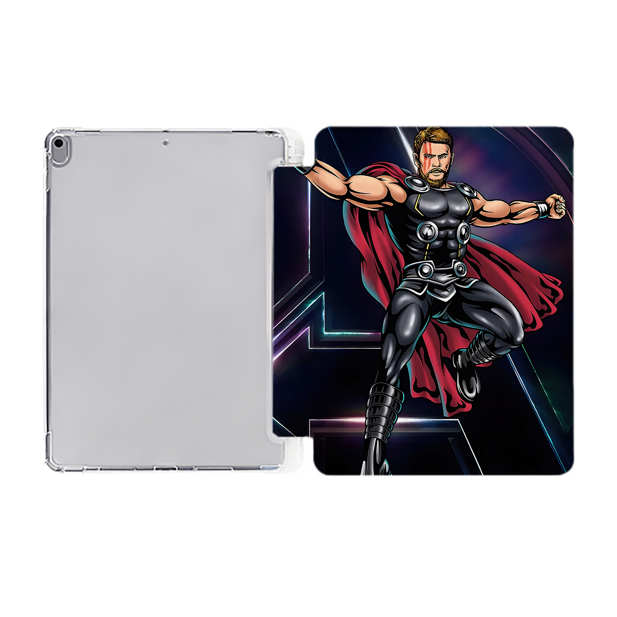 （画像用） アベンジャーズ The Avengers IPad ケース ペン収納付き 三つ折りスタンド PUレザー×シリコン 対応機種9.5/10.5/10.9インチ